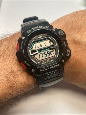 G-Shock Mudman Digital Watch - Black with Red Accents, G-9000, working battery